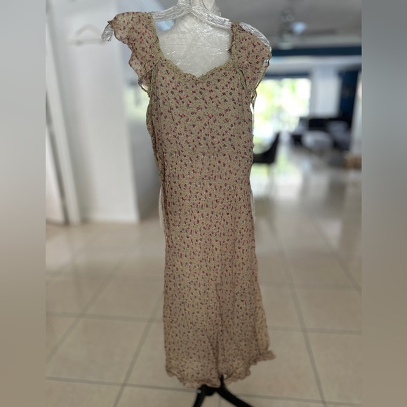 Angie Tan Brown Sleeveless Flutter Sundress - Picture 2 of 3